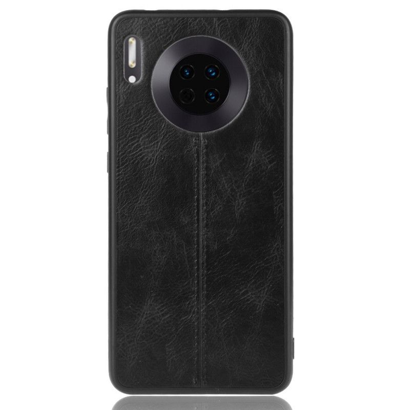 Deksel Huawei Mate 30 Svart Sydd Skinneffekt