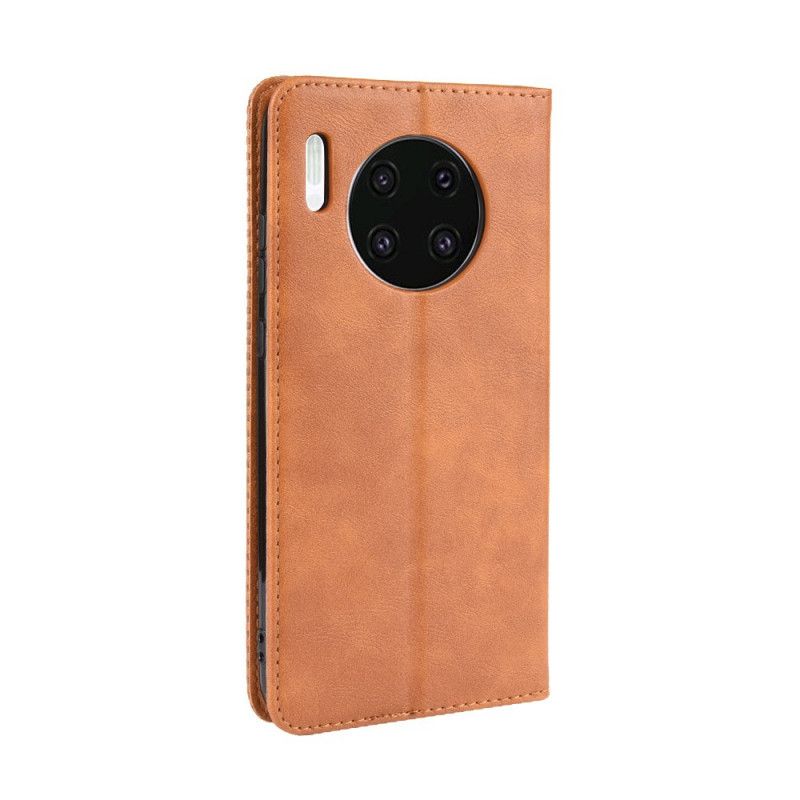 Folio Deksel for Huawei Mate 30 Svart Stilisert Vintage Skinneffekt