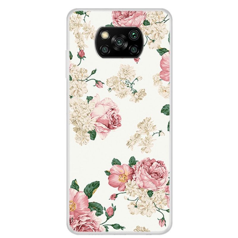 Deksel Xiaomi Poco X3 Frihetsblomster Anti-fall