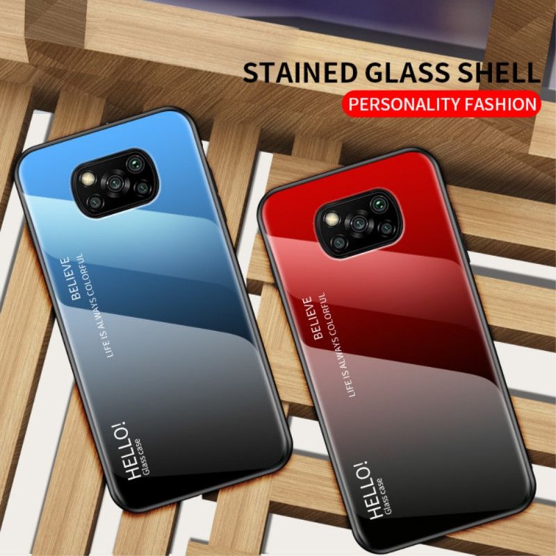 Deksel Xiaomi Poco X3 Svart Hei Herdet Glass Anti-fall