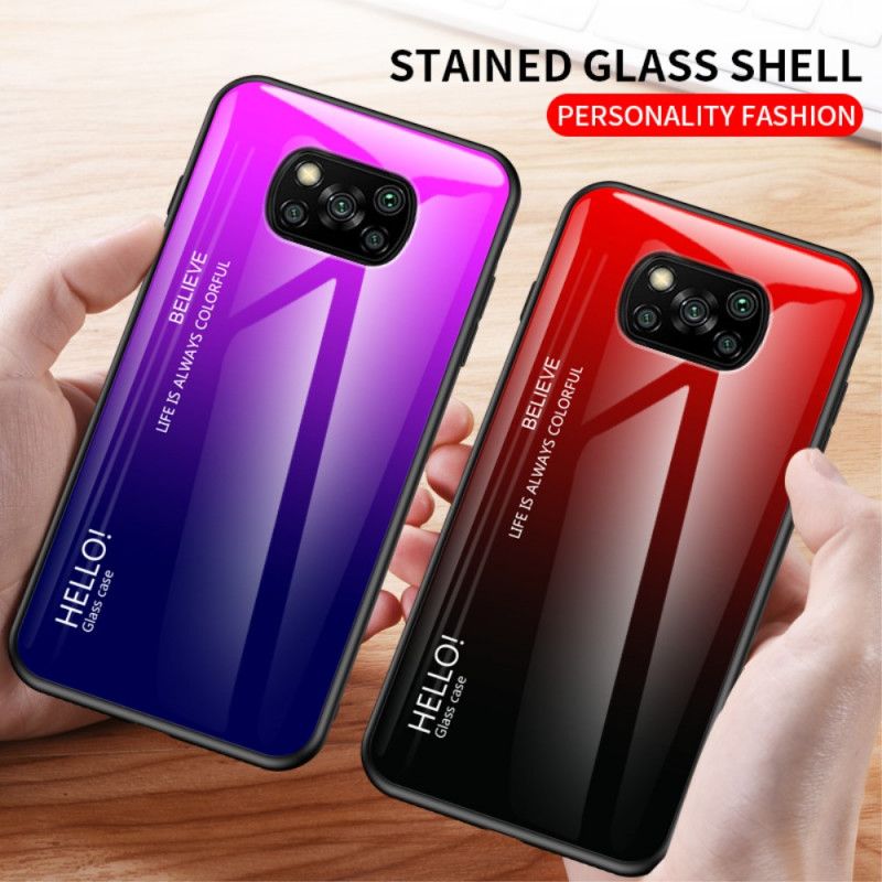 Deksel Xiaomi Poco X3 Svart Hei Herdet Glass Anti-fall