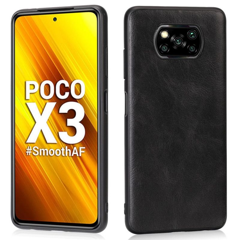 Deksel Xiaomi Poco X3 Svart Mobildeksel Skinneffekt