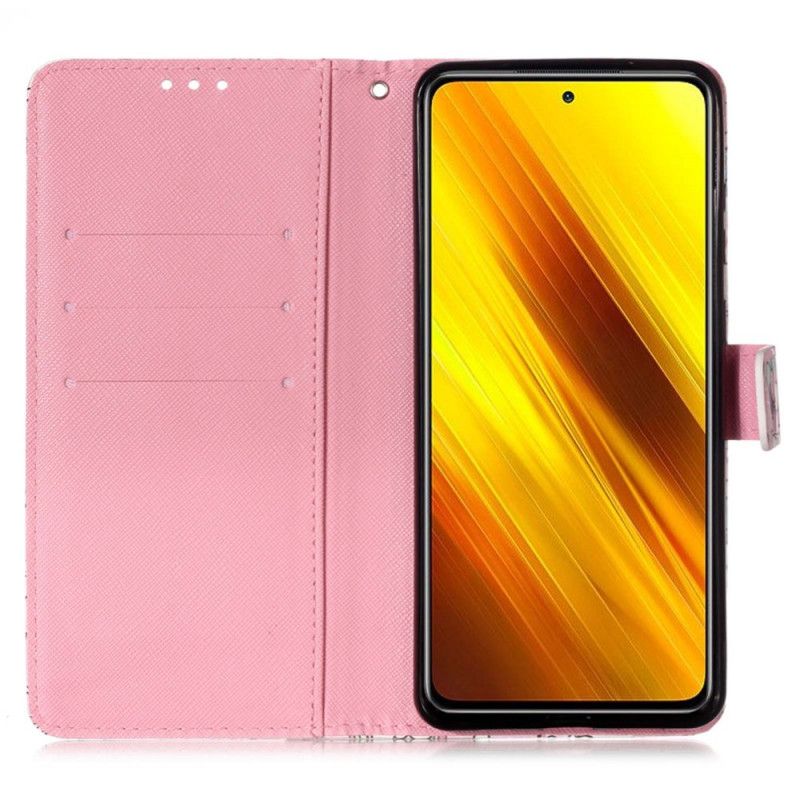 Folio Deksel for Xiaomi Poco X3 Akvarellvalmue