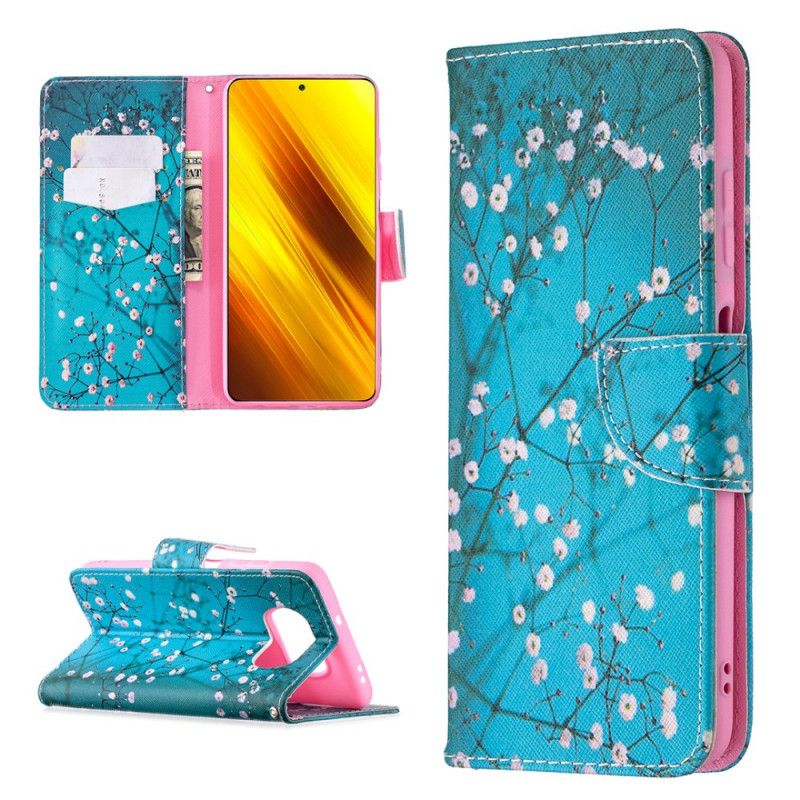 Folio Deksel for Xiaomi Poco X3 Blomstrende Tre