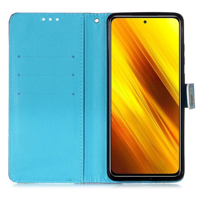 Folio Deksel for Xiaomi Poco X3 Gyldne Sommerfugler