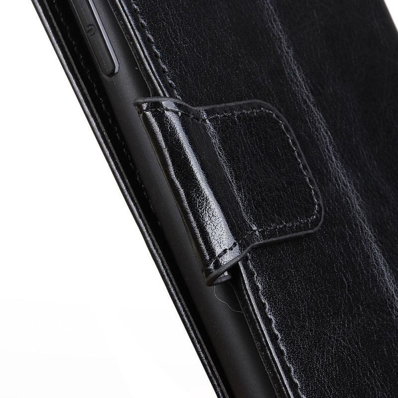 Folio Deksel for Xiaomi Poco X3 Svart Skinnende Fuskeskinn