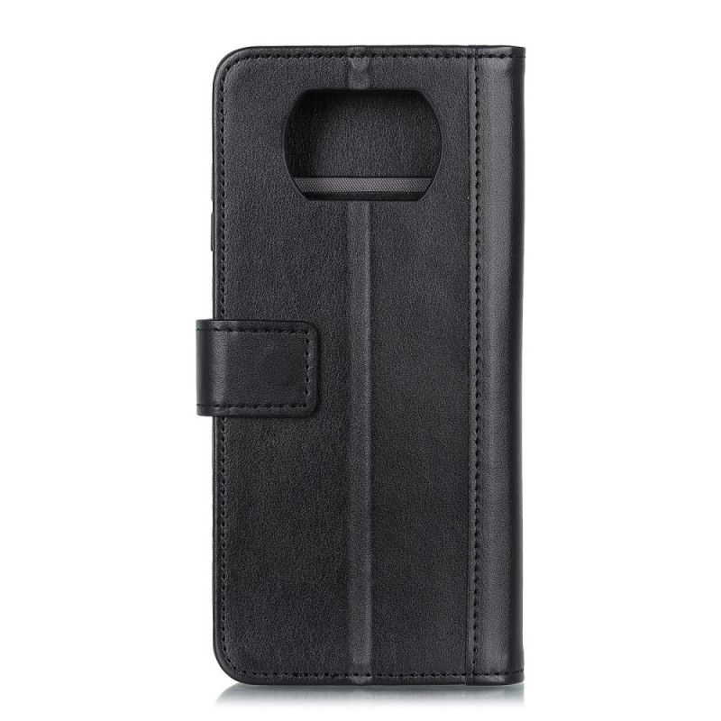 Folio Deksel for Xiaomi Poco X3 Svart Skinnstil