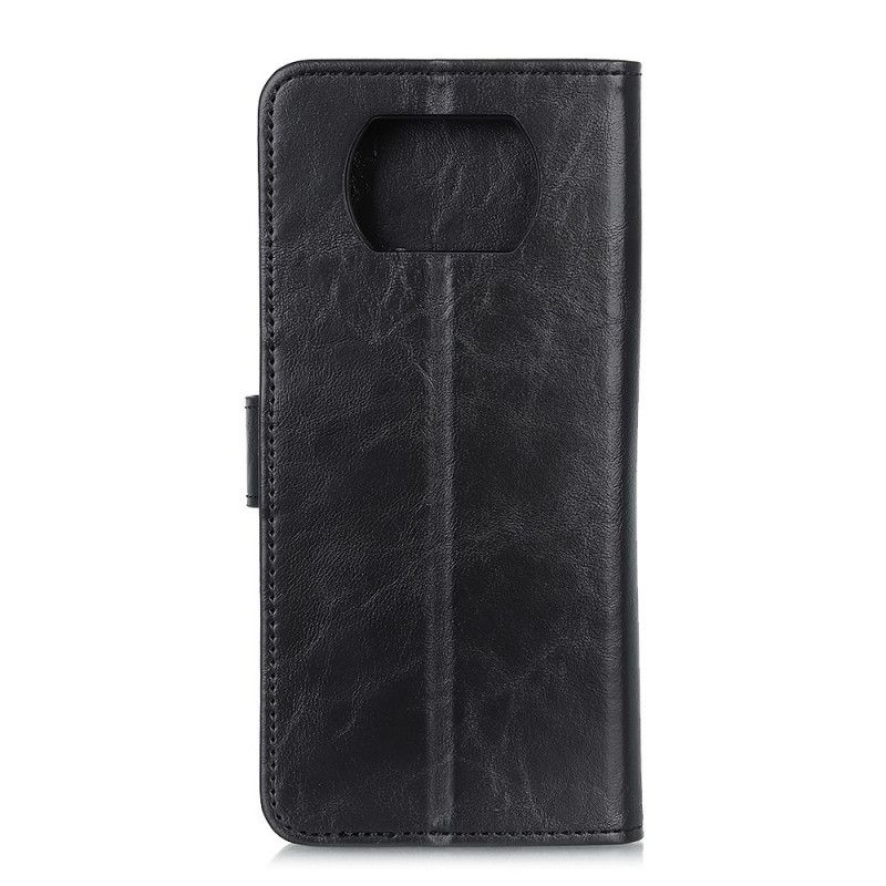 Folio Deksel for Xiaomi Poco X3 Svart Vintage Trefarget Skinneffekt