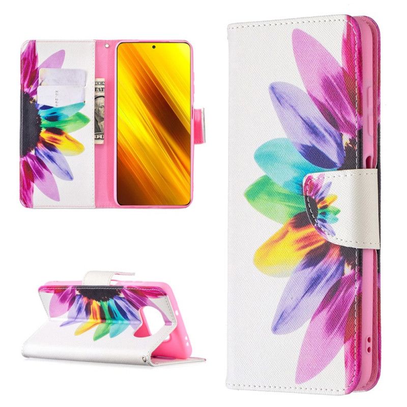 Folio Deksel Xiaomi Poco X3 Akvarellblomst