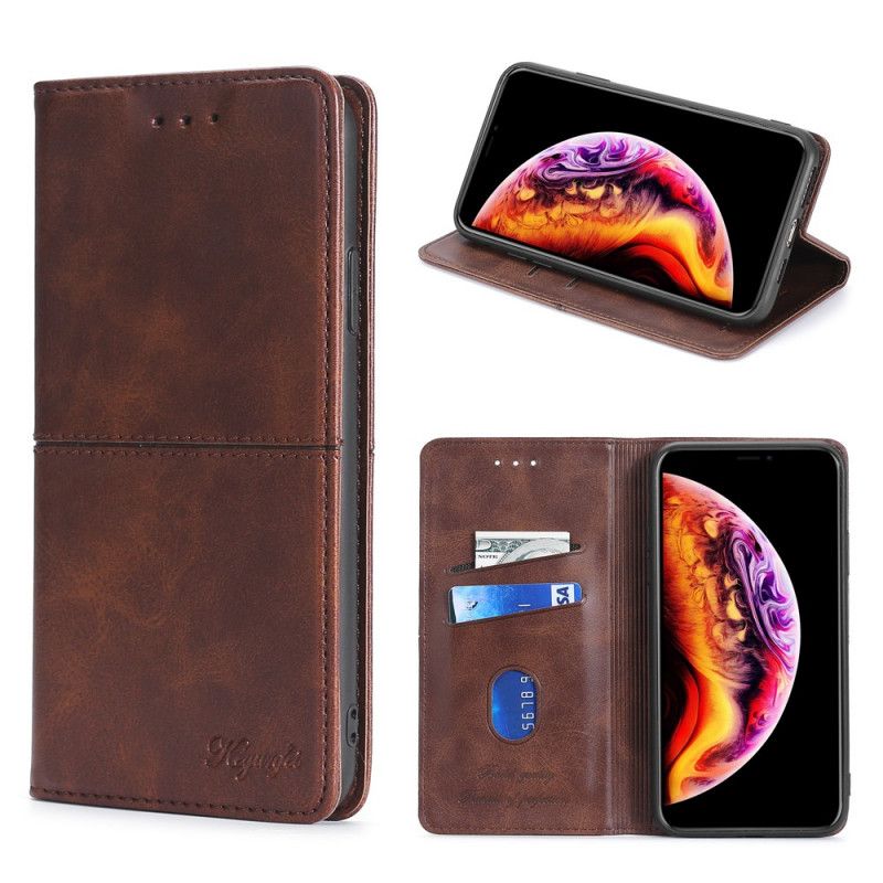 Folio Deksel Xiaomi Poco X3 Svart Couture Skinnstil Beskyttelse