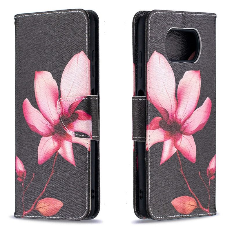 Lærdeksel Folio Deksel Xiaomi Poco X3 Rosa Blomst