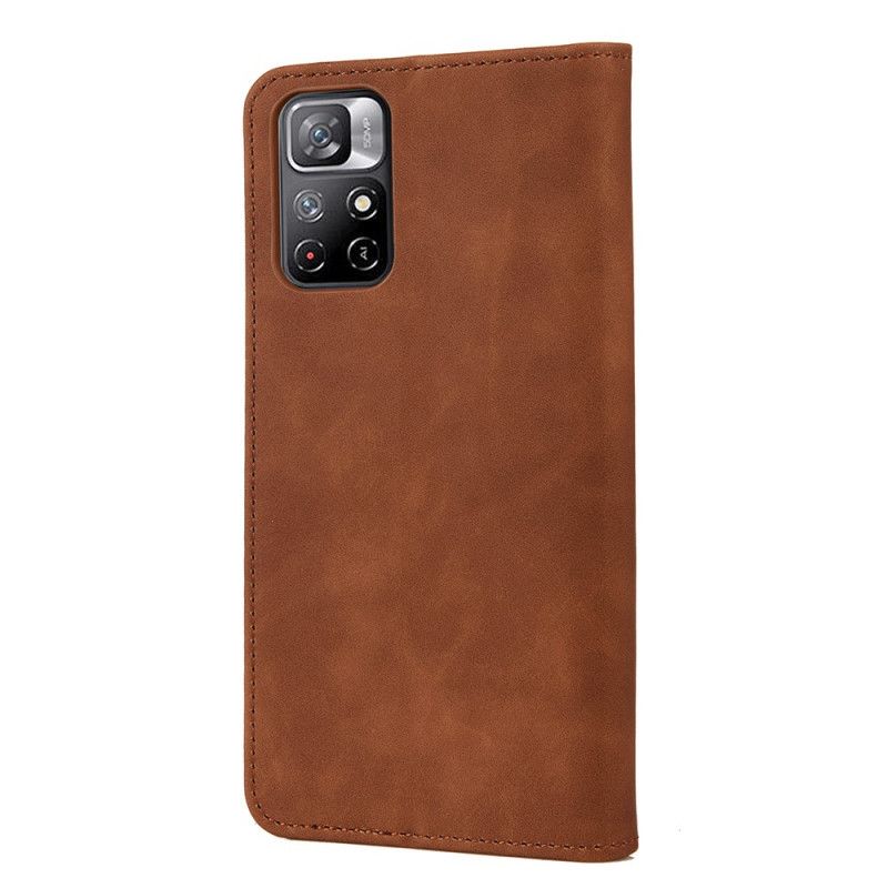 Folio Deksel Til Xiaomi Redmi Note 11 / Poco M4 Pro 5g Bicolor Business Leather Effect