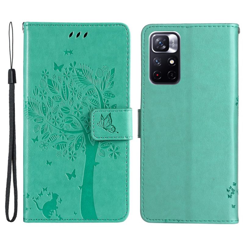 Folio Deksel Til Xiaomi Redmi Note 11 / Poco M4 Pro 5g Tree And Thong Cat