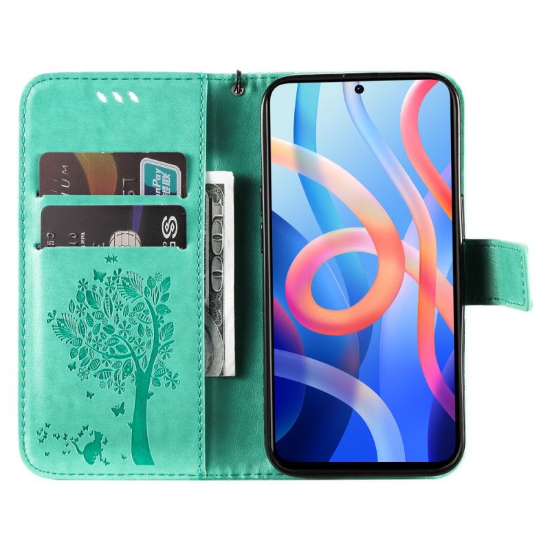 Folio Deksel Til Xiaomi Redmi Note 11 / Poco M4 Pro 5g Tree And Thong Cat