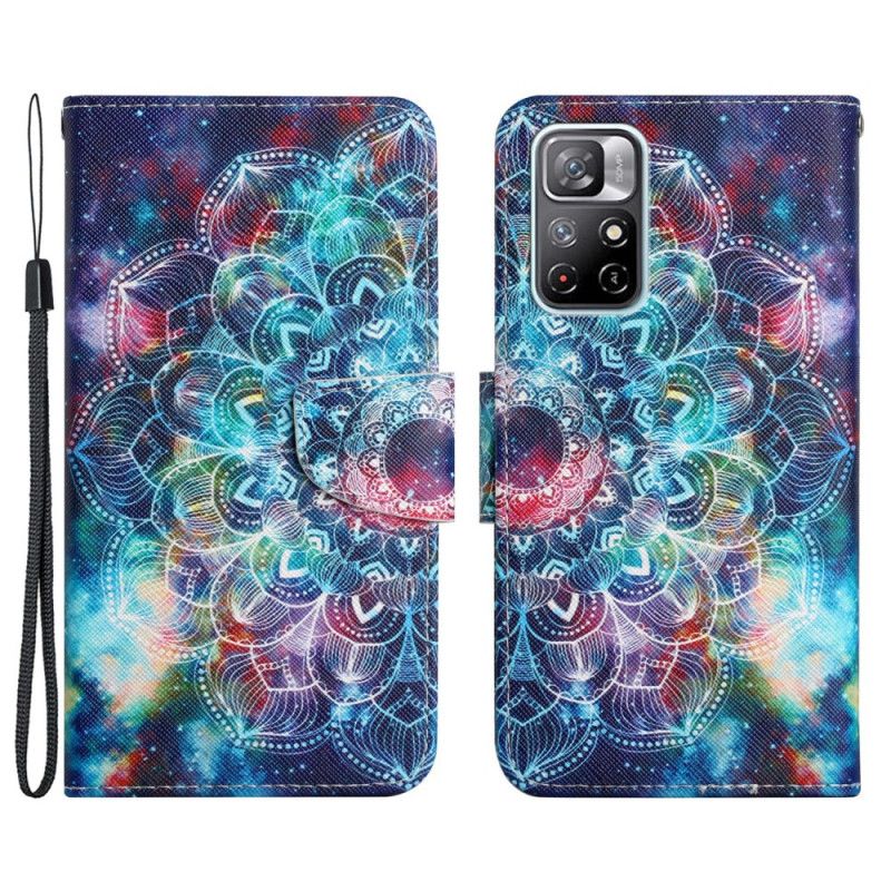 Folio Deksel Xiaomi Redmi Note 11 / Poco M4 Pro 5g Flashy Half Strappy Mandala