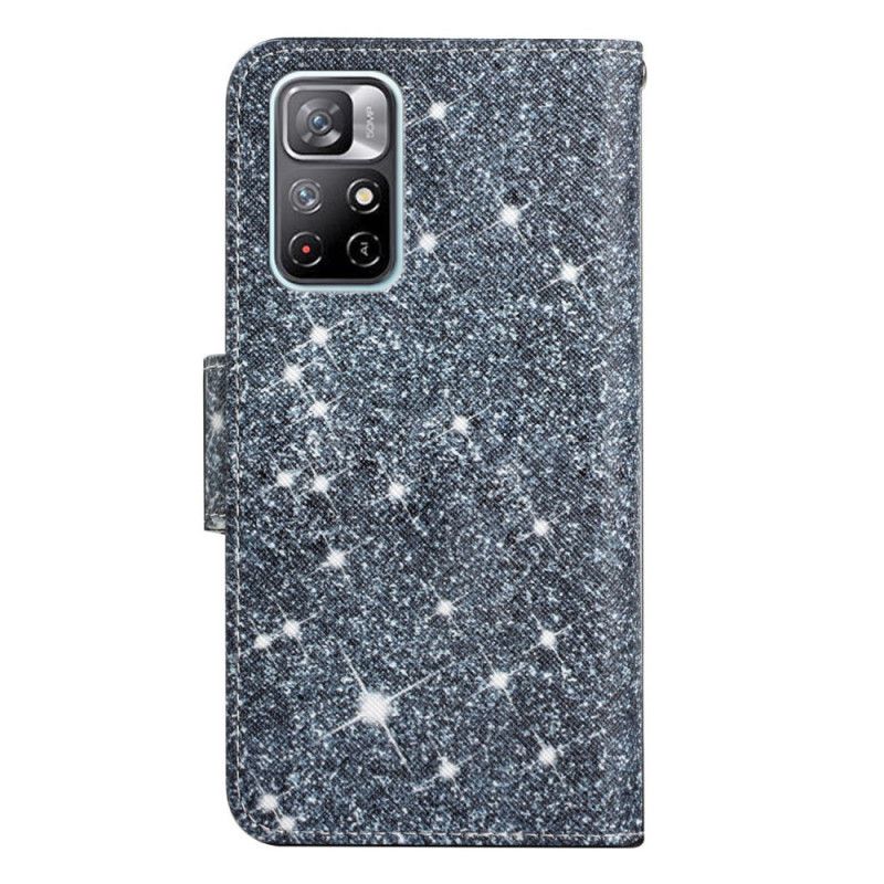 Folio Deksel Xiaomi Redmi Note 11 / Poco M4 Pro 5g Glitter Strappy Beskyttelse Deksel