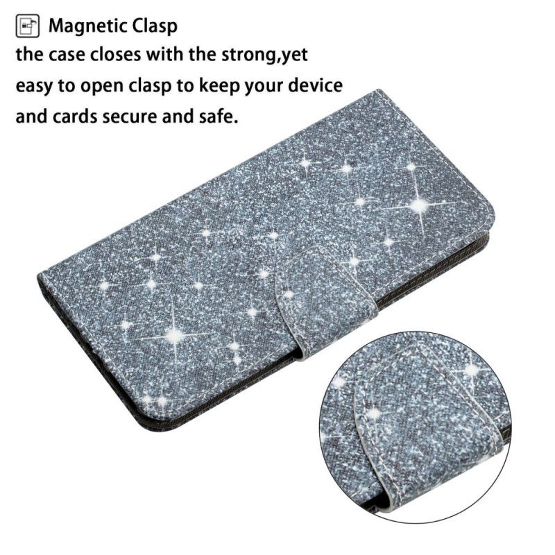 Folio Deksel Xiaomi Redmi Note 11 / Poco M4 Pro 5g Glitter Strappy Beskyttelse Deksel