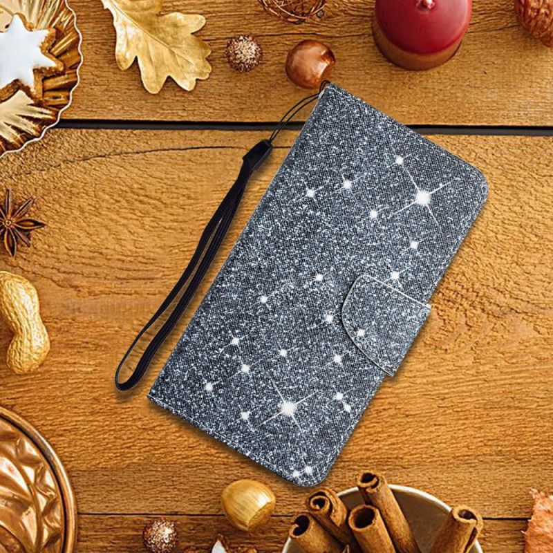 Folio Deksel Xiaomi Redmi Note 11 / Poco M4 Pro 5g Glitter Strappy Beskyttelse Deksel