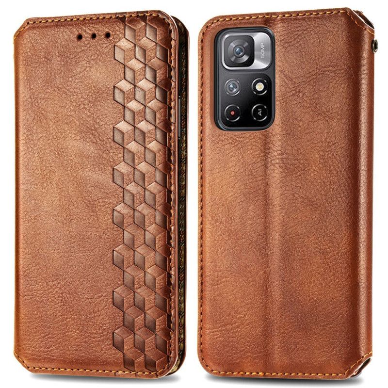 Folio Deksel Xiaomi Redmi Note 11 / Poco M4 Pro 5g Leather Effect Diamond Texture Beskyttelse Deksel