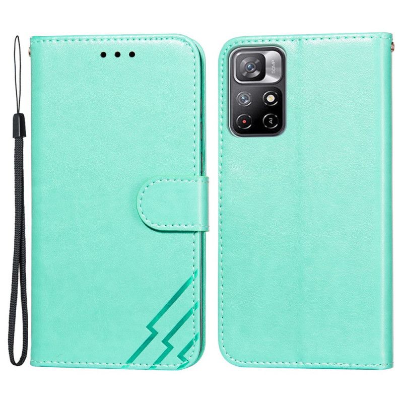 Folio Deksel Xiaomi Redmi Note 11 / Poco M4 Pro 5g Leather Effect Lightning Design Beskyttelse Deksel