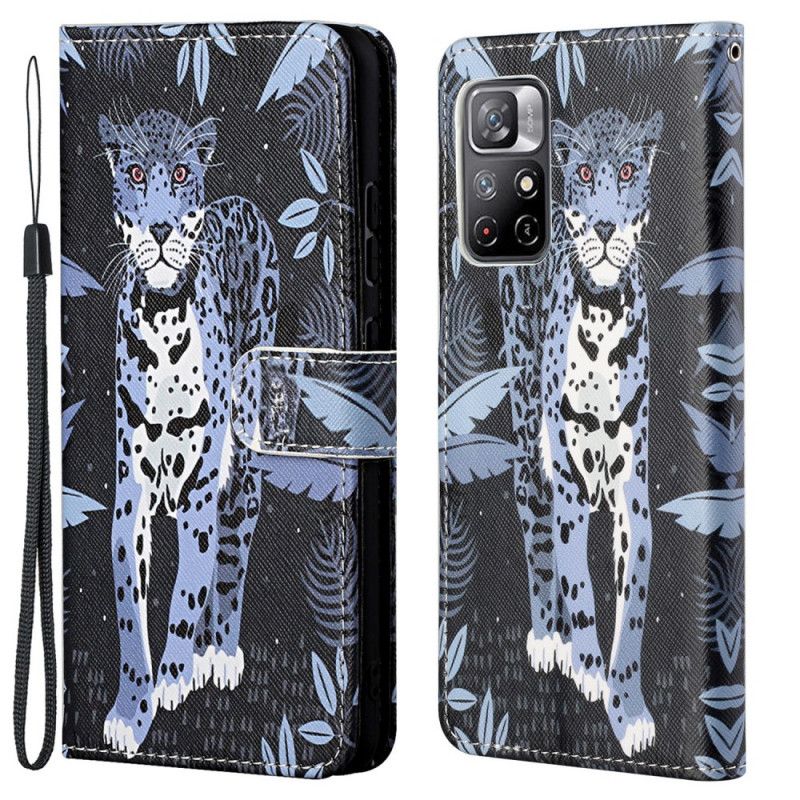 Folio Deksel Xiaomi Redmi Note 11 / Poco M4 Pro 5g Leopard Strappy