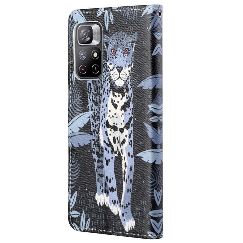 Folio Deksel Xiaomi Redmi Note 11 / Poco M4 Pro 5g Leopard Strappy