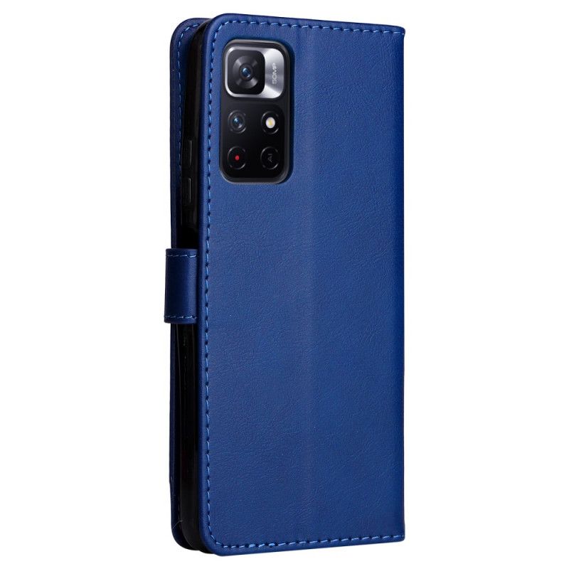 Folio Deksel Xiaomi Redmi Note 11 / Poco M4 Pro 5g Strappy I Matt Skinneffekt Beskyttelse Deksel