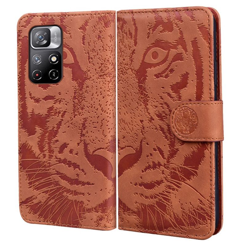 Folio Deksel Xiaomi Redmi Note 11 / Poco M4 Pro 5g Tiger Face Print