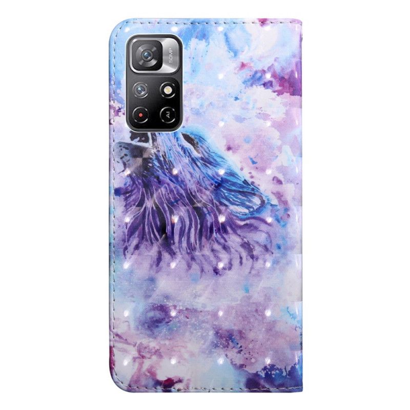 Folio Deksel Xiaomi Redmi Note 11 / Poco M4 Pro 5g Wolf Watercolor