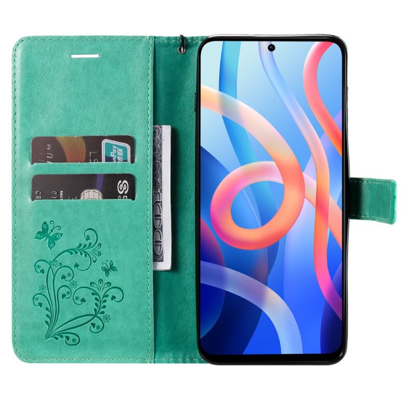 Lærdeksel Folio Deksel Xiaomi Redmi Note 11 / Poco M4 Pro 5g Giant Thong Sommerfugler