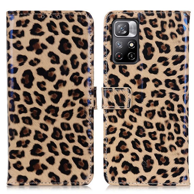 Lærdeksel Folio Deksel Xiaomi Redmi Note 11 / Poco M4 Pro 5g Leopard