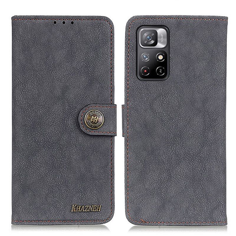 Lærdeksel Folio Deksel Xiaomi Redmi Note 11 / Poco M4 Pro 5g Mobildeksel Khazneh Retro Split Leather