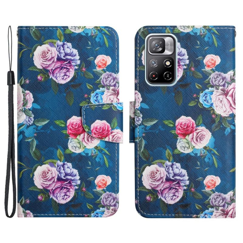 Lærdeksel Folio Deksel Xiaomi Redmi Note 11 / Poco M4 Pro 5g Mobildeksel Liberty Royal Flowers