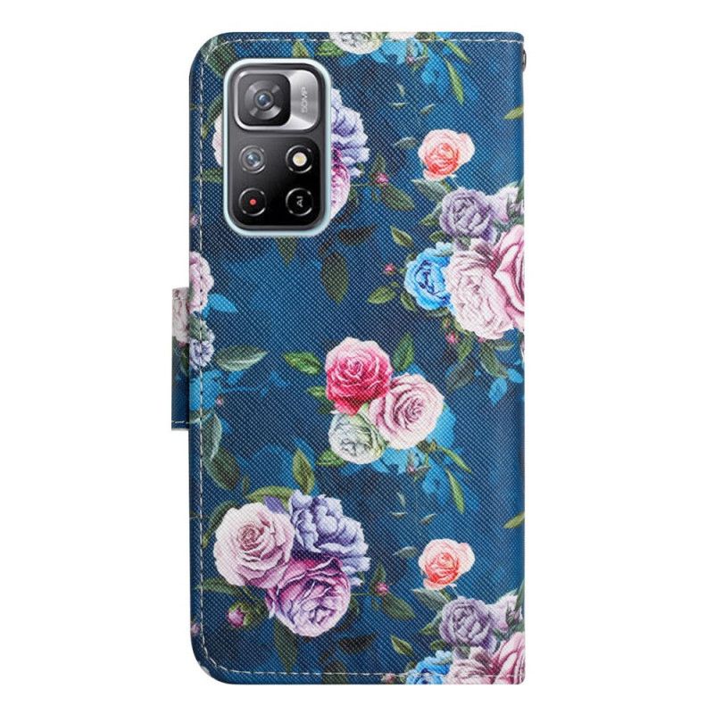 Lærdeksel Folio Deksel Xiaomi Redmi Note 11 / Poco M4 Pro 5g Mobildeksel Liberty Royal Flowers