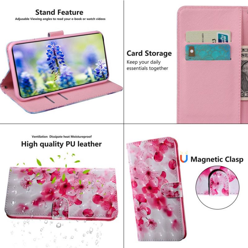 Lærdeksel Folio Deksel Xiaomi Redmi Note 11 / Poco M4 Pro 5g Rosa Blomster