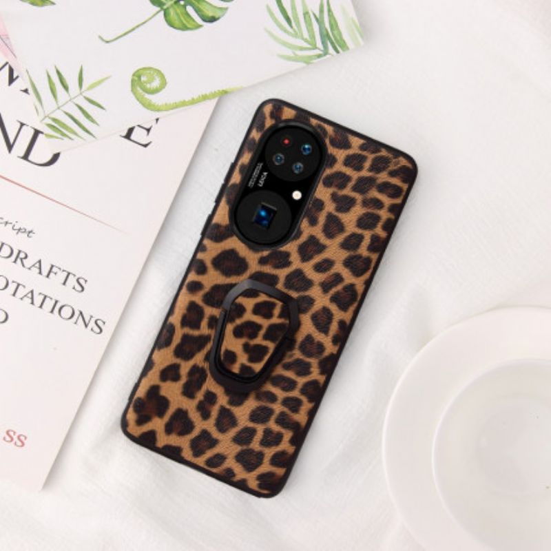 Deksel Huawei P50 Mobildeksel Leopard-stil Ringstøtte