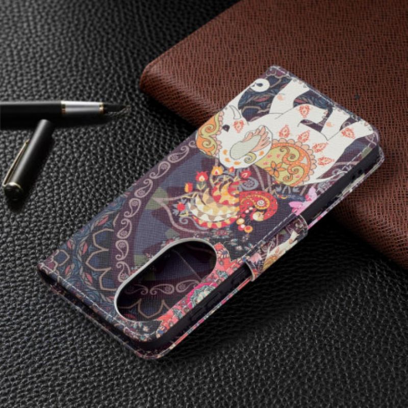 Folio Deksel Huawei P50 Tribal Elephant Beskyttelse Deksel