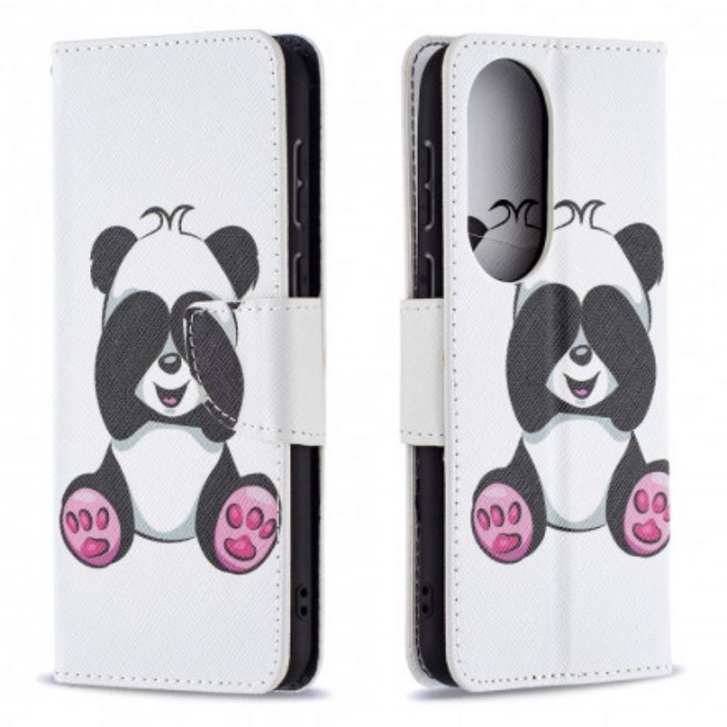 Folio Deksel Til Huawei P50 Panda On Bamboo