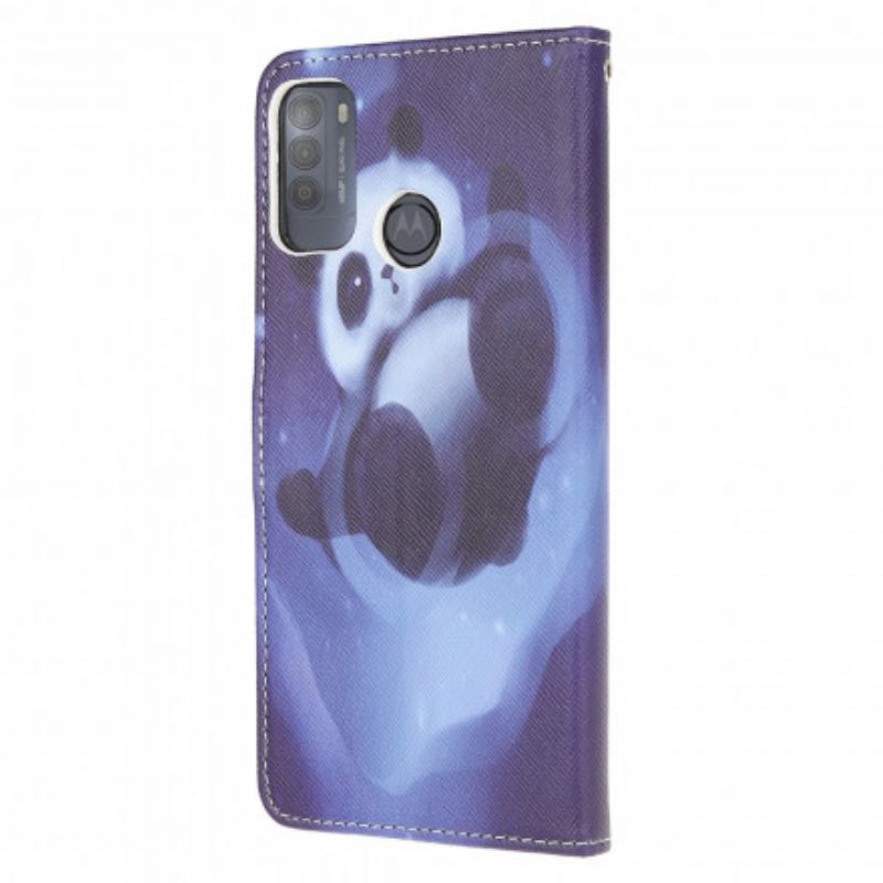 Folio Deksel Moto G50 Panda Space Strappy