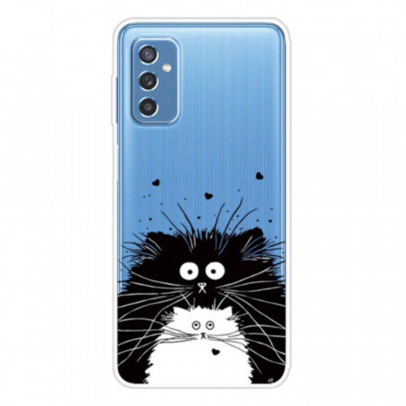 Deksel Til Samsung Galaxy M52 5G Svarte Og Hvite Katter