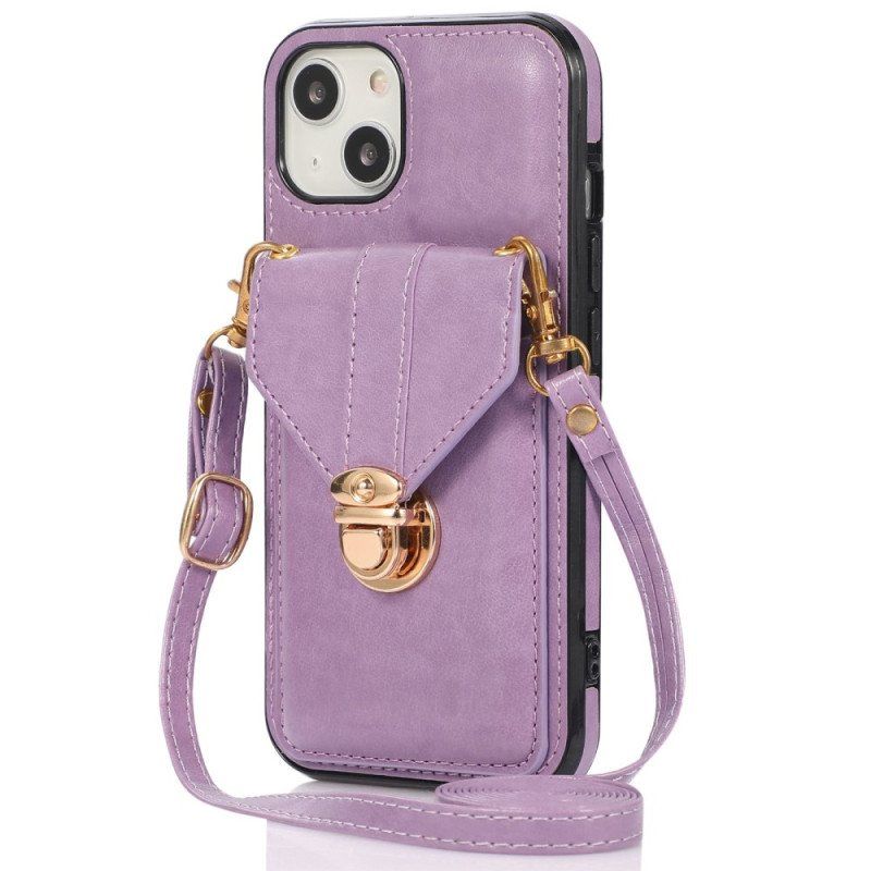 Deksel Til iPhone 14 Lommebok Crossbody Lommebok