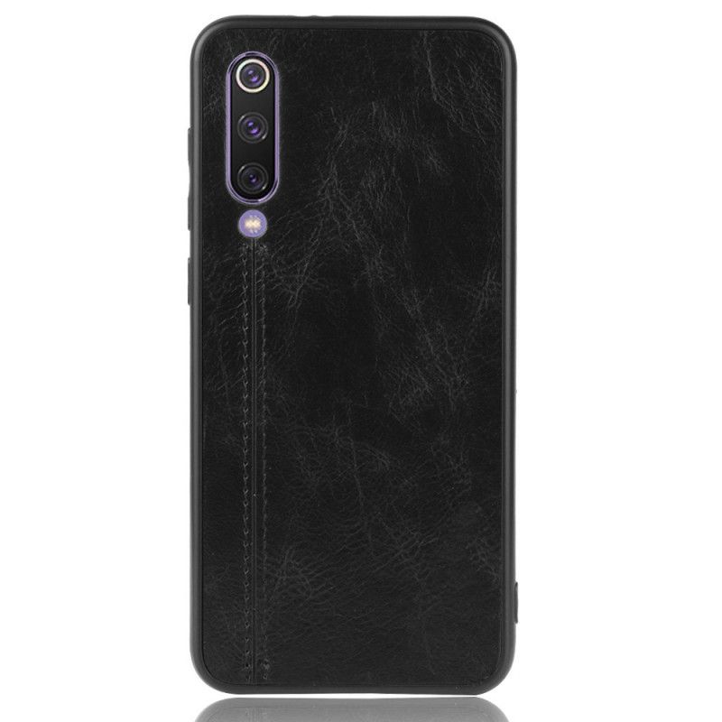 Deksel Xiaomi Mi 9 SE Svart Sydd Skinneffekt