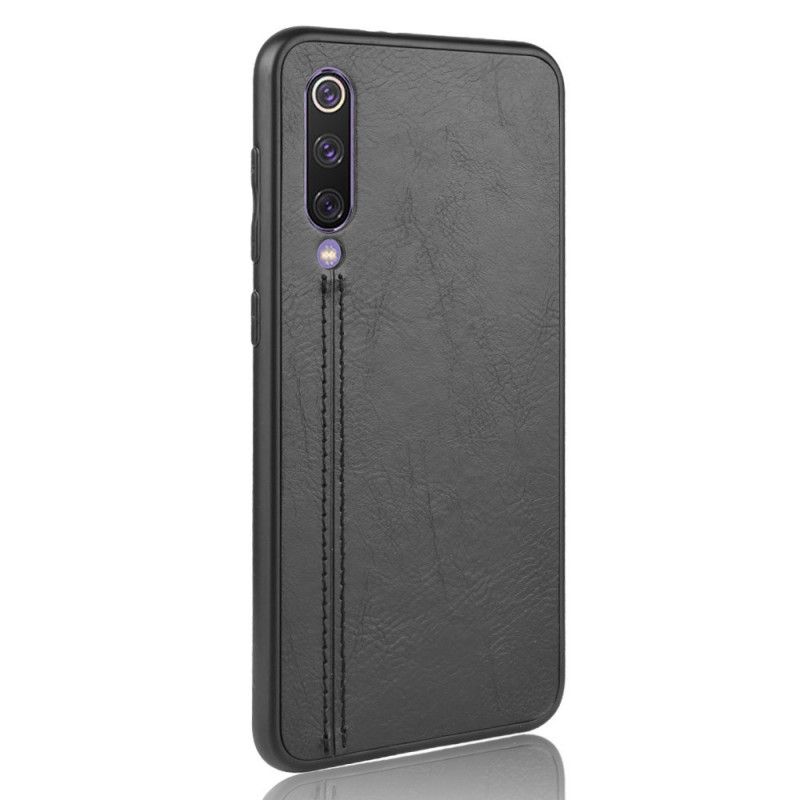 Deksel Xiaomi Mi 9 SE Svart Sydd Skinneffekt