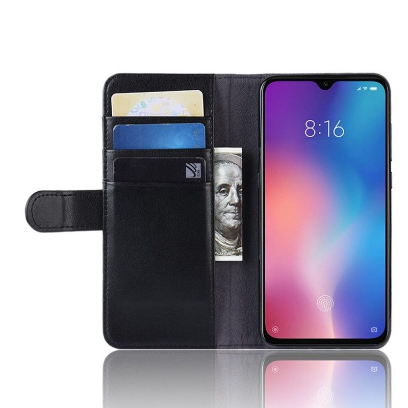 Folio Deksel Xiaomi Mi 9 SE Svart Delt Skinn Anti-fall