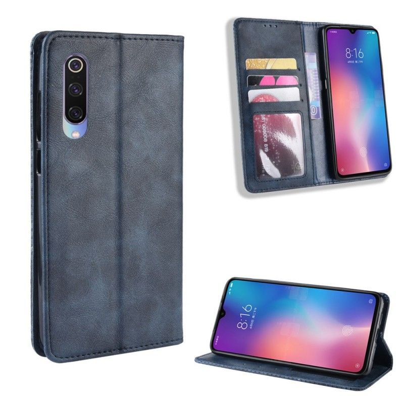 Folio Deksel Xiaomi Mi 9 SE Svart Mobildeksel Matt Skinneffekt