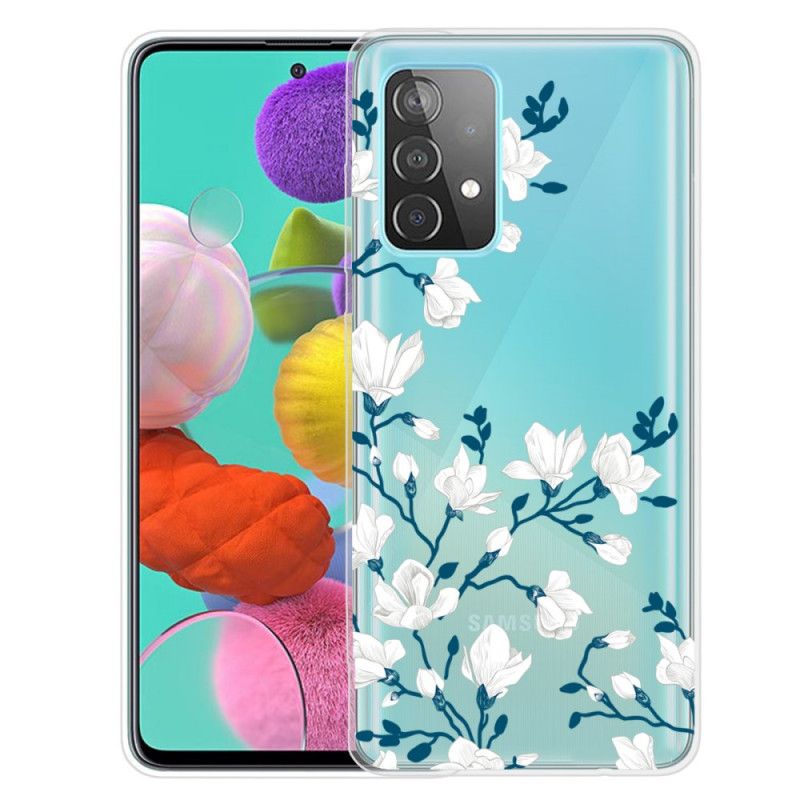 Deksel Samsung Galaxy A32 5G Hvite Blomster