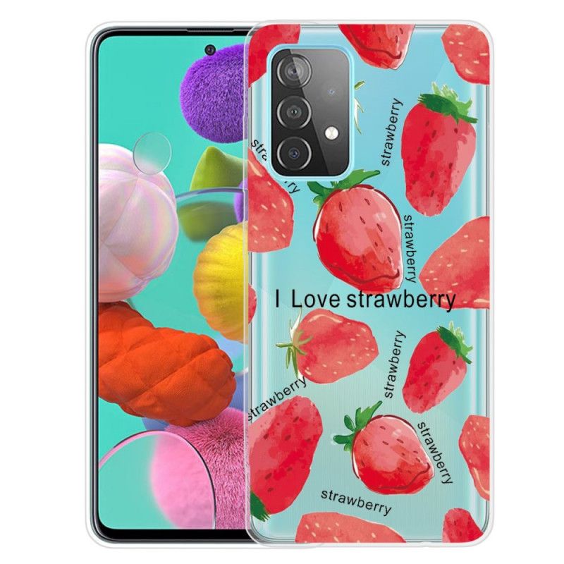Deksel Samsung Galaxy A32 5G Mobildeksel Jordbær / Jeg Elsker Jordbær