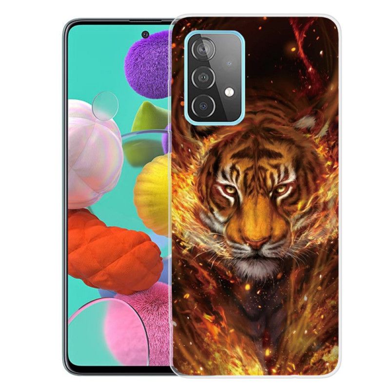 Deksel Samsung Galaxy A32 5G Svart Fleksibel Tiger Anti-fall