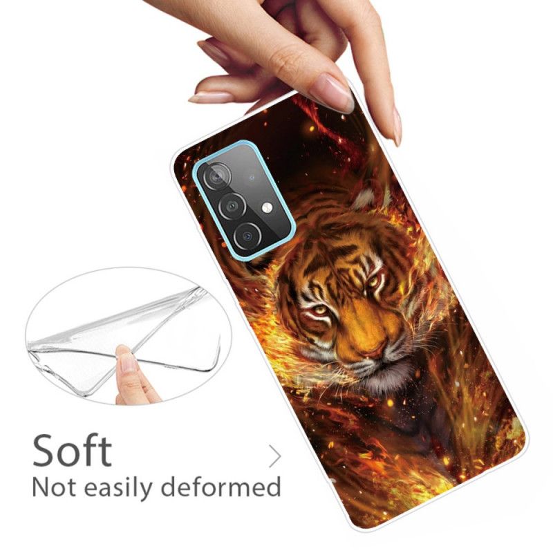 Deksel Samsung Galaxy A32 5G Svart Fleksibel Tiger Anti-fall