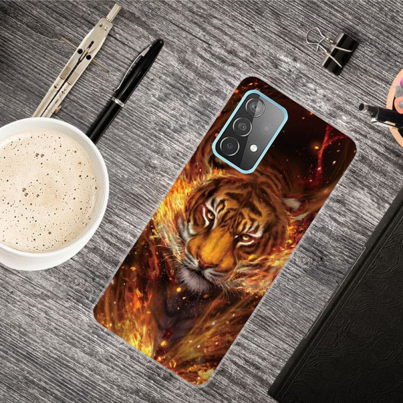 Deksel Samsung Galaxy A32 5G Svart Fleksibel Tiger Anti-fall